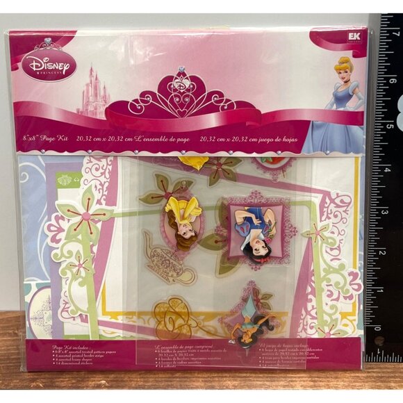 Disney Princess 8x8 Page Kit Scrapbooking Paper Dimensional Stickers DPPKI - Picture 1 of 4